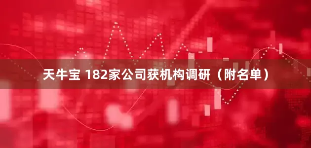 天牛宝 182家公司获机构调研（附名单）